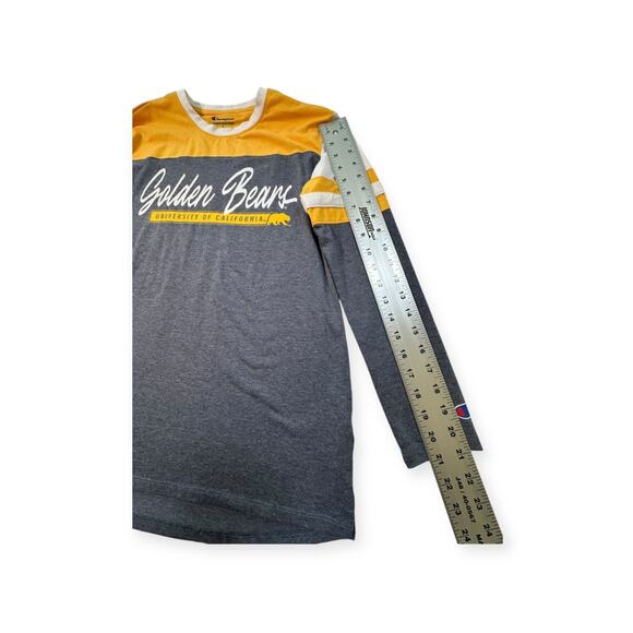 Champion Yellow/Grey Crew Neck Long Sleeve‎ 63% Polyester, 5% Spandex T-Shirt S - Picture 4 of 8